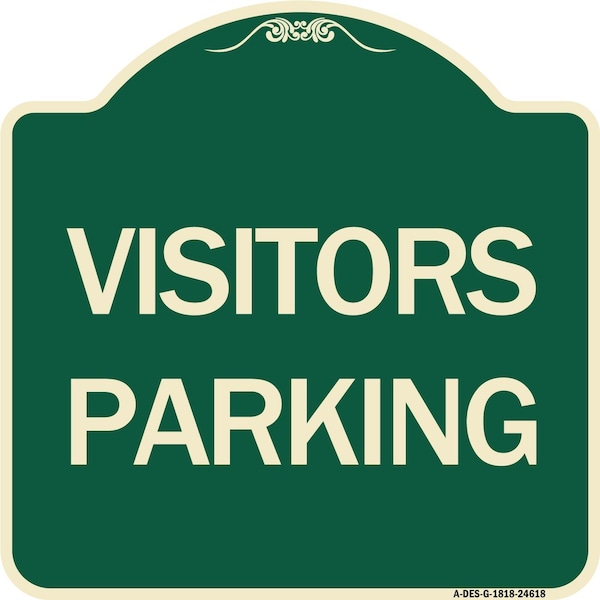Signmission Designer Series Visitors Parking, Green & Tan Heavy-Gauge Aluminum Sign, 18" x 18", G-1818-24618 A-DES-G-1818-24618 - main